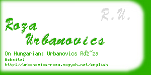 roza urbanovics business card
